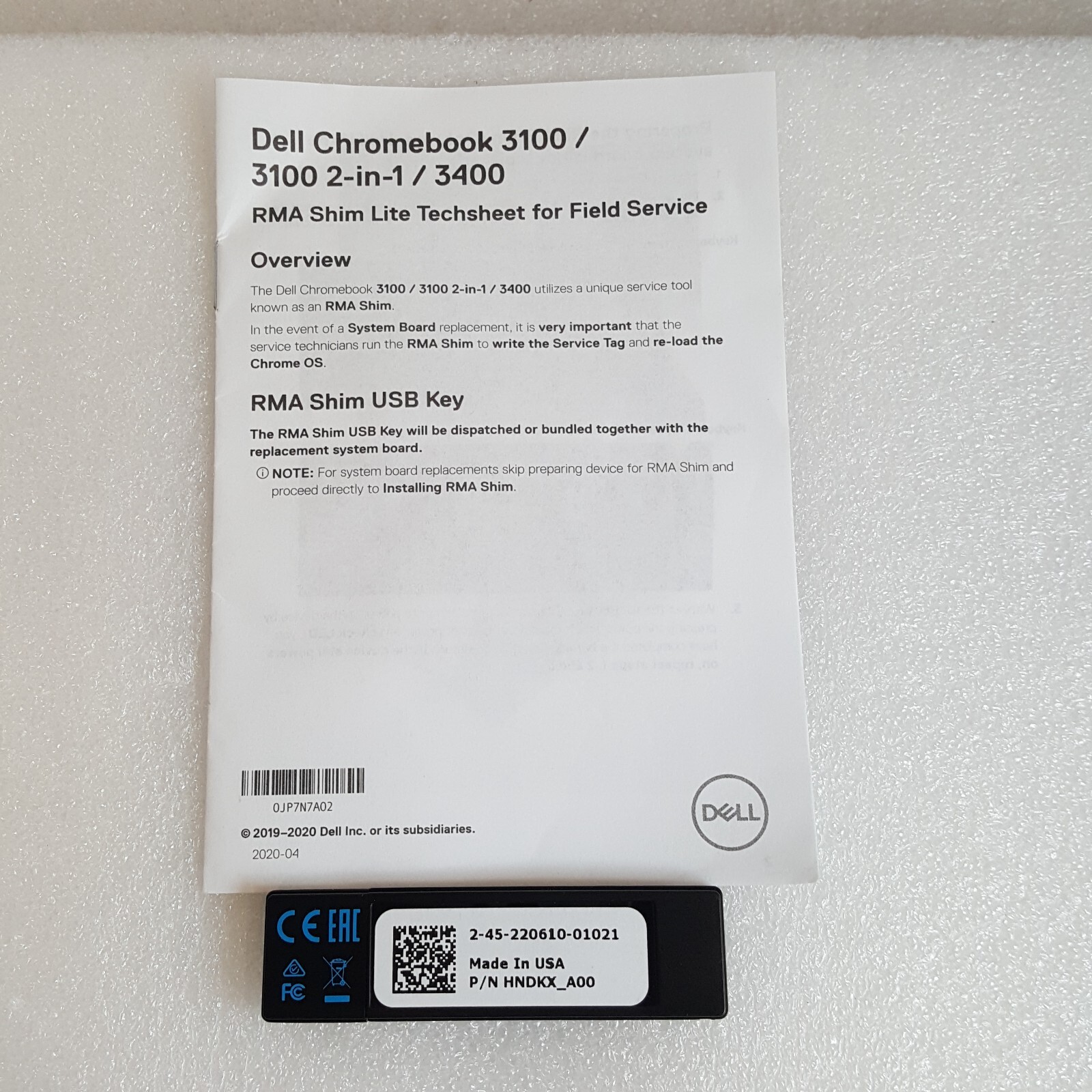 Dell Chromebook 3100/3100 2-in-1/ 3400 Field Service RMA Shim Lite D/P : HNDKX