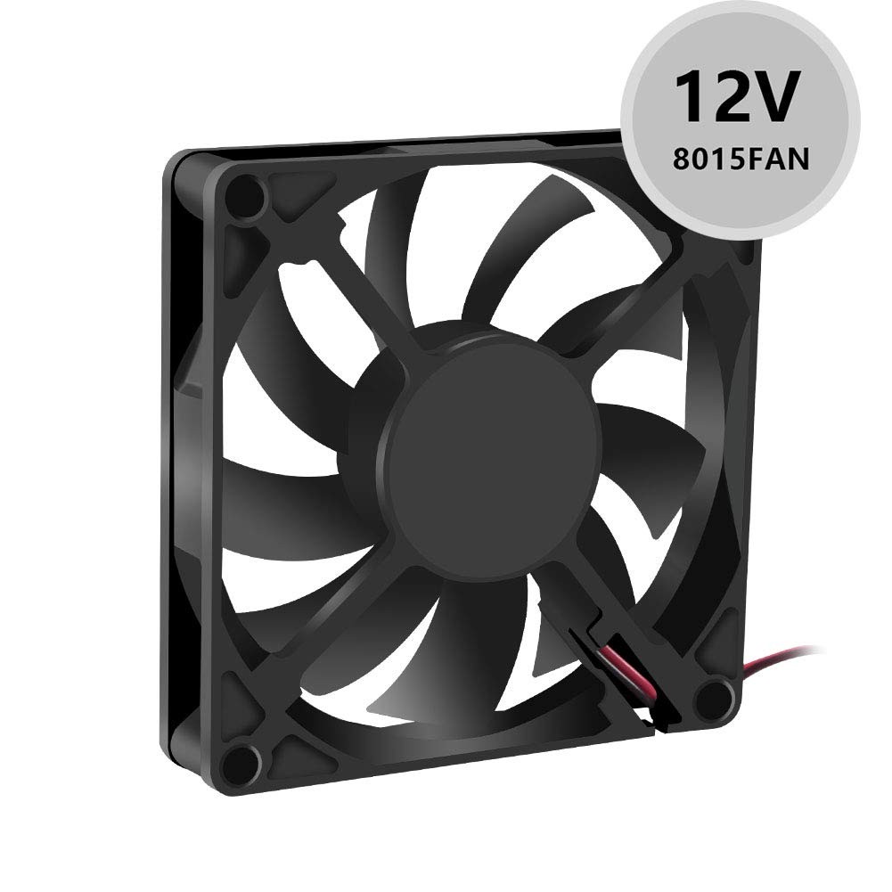 80X80X15Mm Fan 12V 2Pin DC 8015 Brushless Cooling Case Fan for Cooling PC Comput