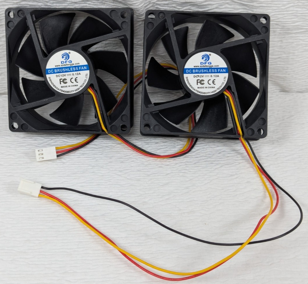 DFG8025 – DC Brushless Cooling Case Fans – 80x80x25mm – 2 Pack
