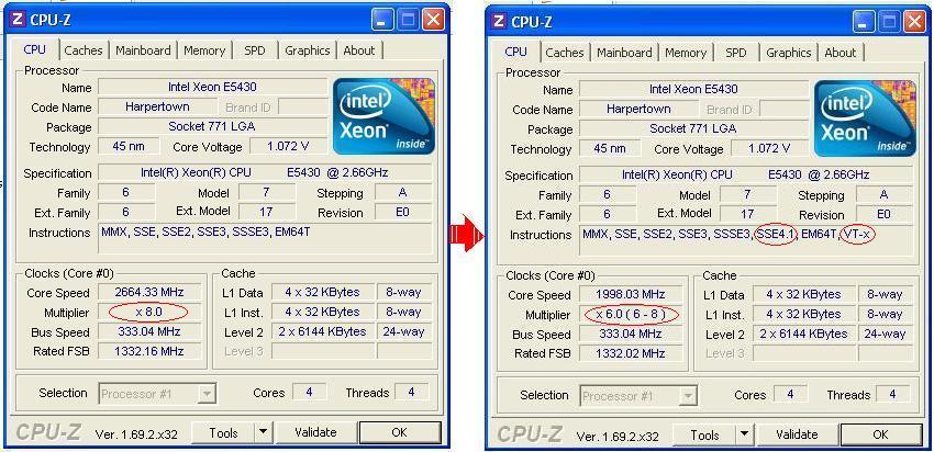 BIOS microcode for LGA 775 motherboard to support 771 Intel xeon Core 2 Quad cpu