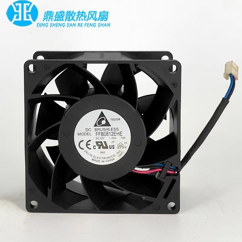 Delta FFB0812EHE 8038 DC12V 1.35A 8CM 3-Pin Violent Dual Ball Cooling Fan