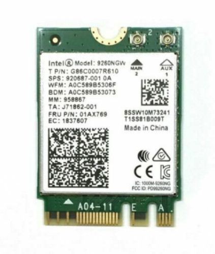 Intel 9260NGW IEEE 802.11ac Lenovo 01AX769 Bluetooth Wireless-AC Adapter Card