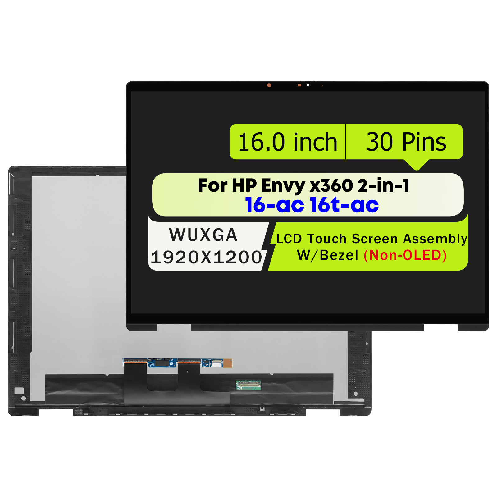N86624-001 for HP Envy x360 2-in-1 16-ac0097nr LCD Touch Screen Display Assembly
