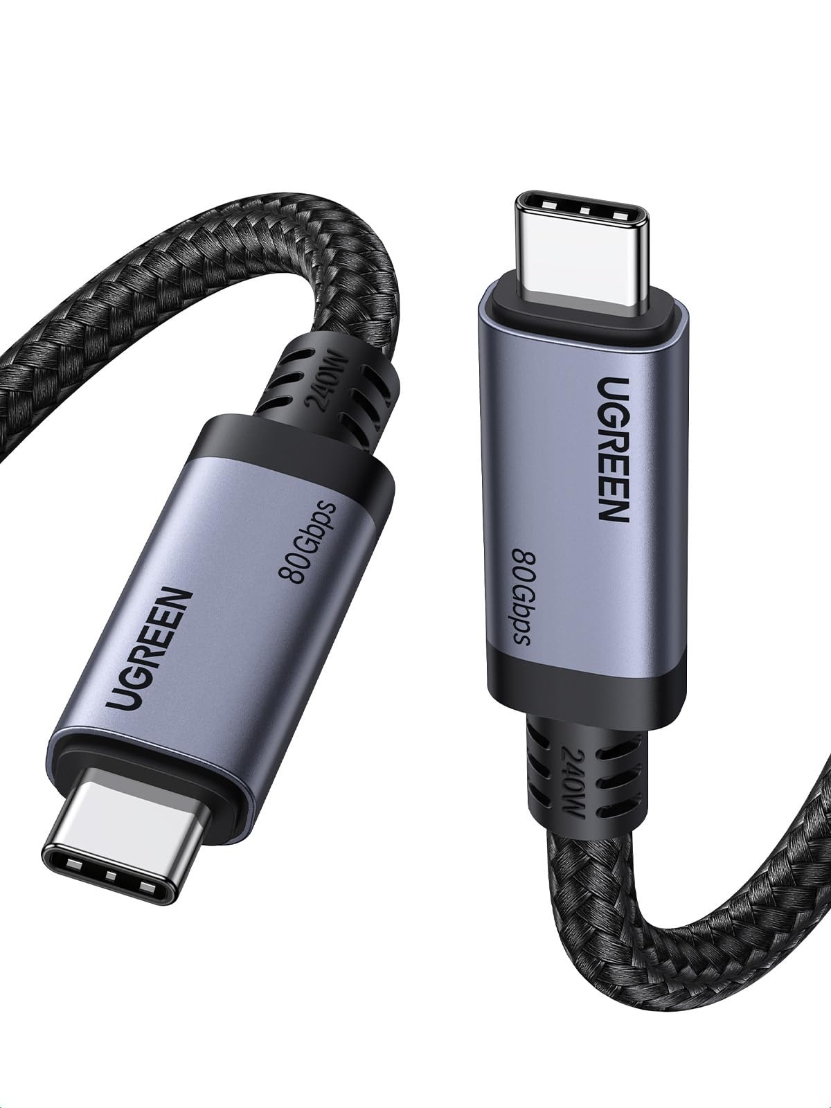 UGREEN USB C to C Cable 240W USB4 Gen4 80Gbps Premium 17K 3.3 feet, Black