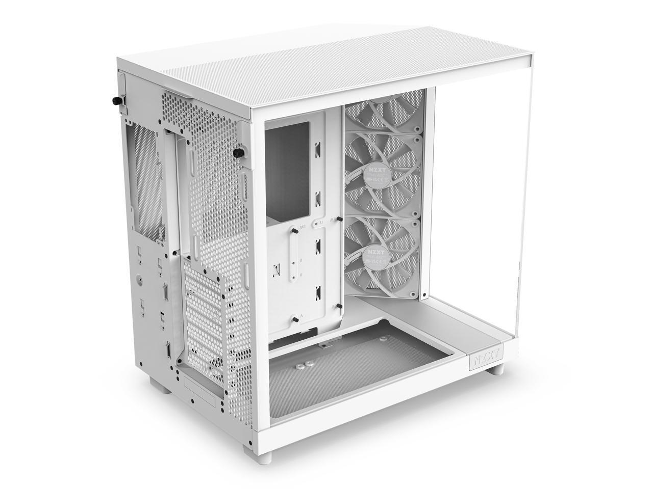 NZXT H6 FLOW – Compact Dual-Chamber Mid-Tower Airflow ATX PC Case, White