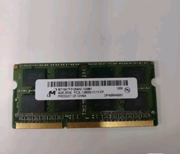 MICRON 4GB 2Rx8 DDR3 PC3L-12800S SODIMM Laptop Memory Ram MT16KTF51264HZ-1G6M1
