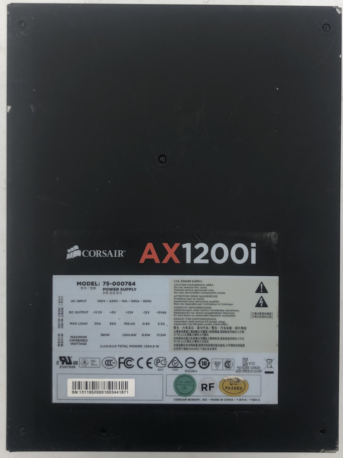 Corsair AX1200i 1200W Digital ATX Modular Desktop Power Supply- 75-000784