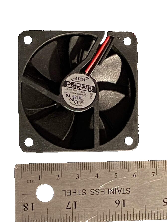 FAN, 60x10mm, 12VDC, 0.14A, 16.6CFM,WIRE LEADS,BALL BEARING, ADDA, AD0612HB-G70
