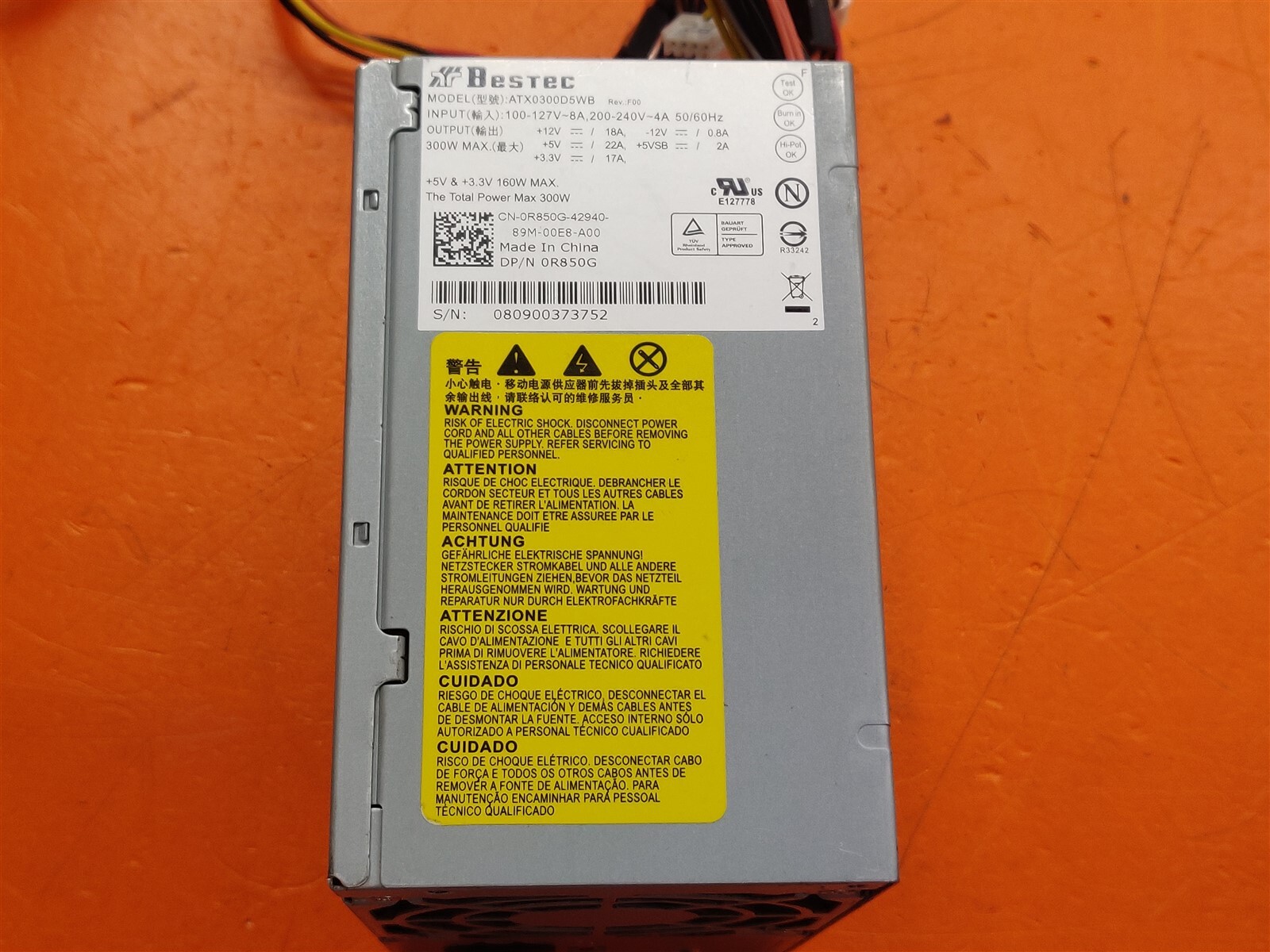 ⭐️⭐️⭐️⭐️⭐️ Desktop PC Power Supply Bestec ATX0300D5WB REV A00 160W