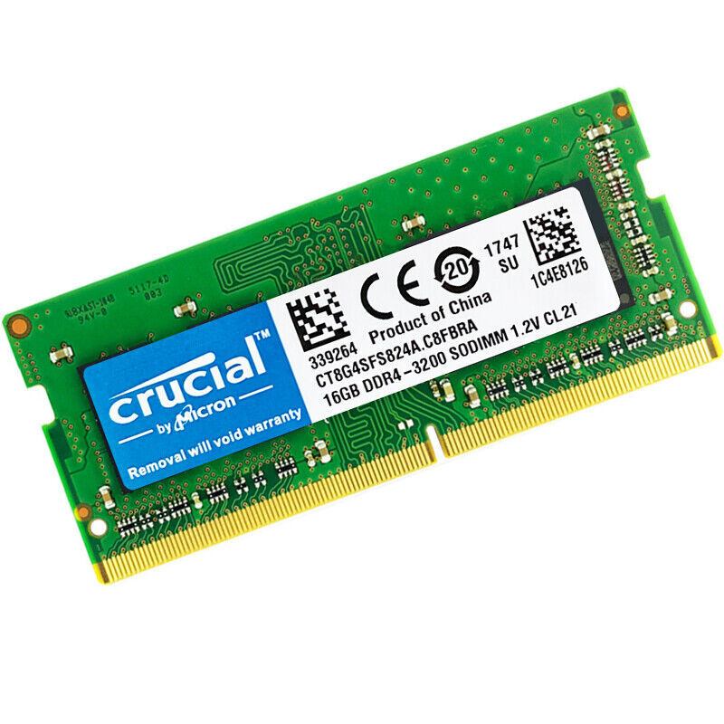 Crucial DDR4 16GB 1X16GB 3200MHz PC4-25600 Laptop 260-Pin SODIMM Notebook Memory