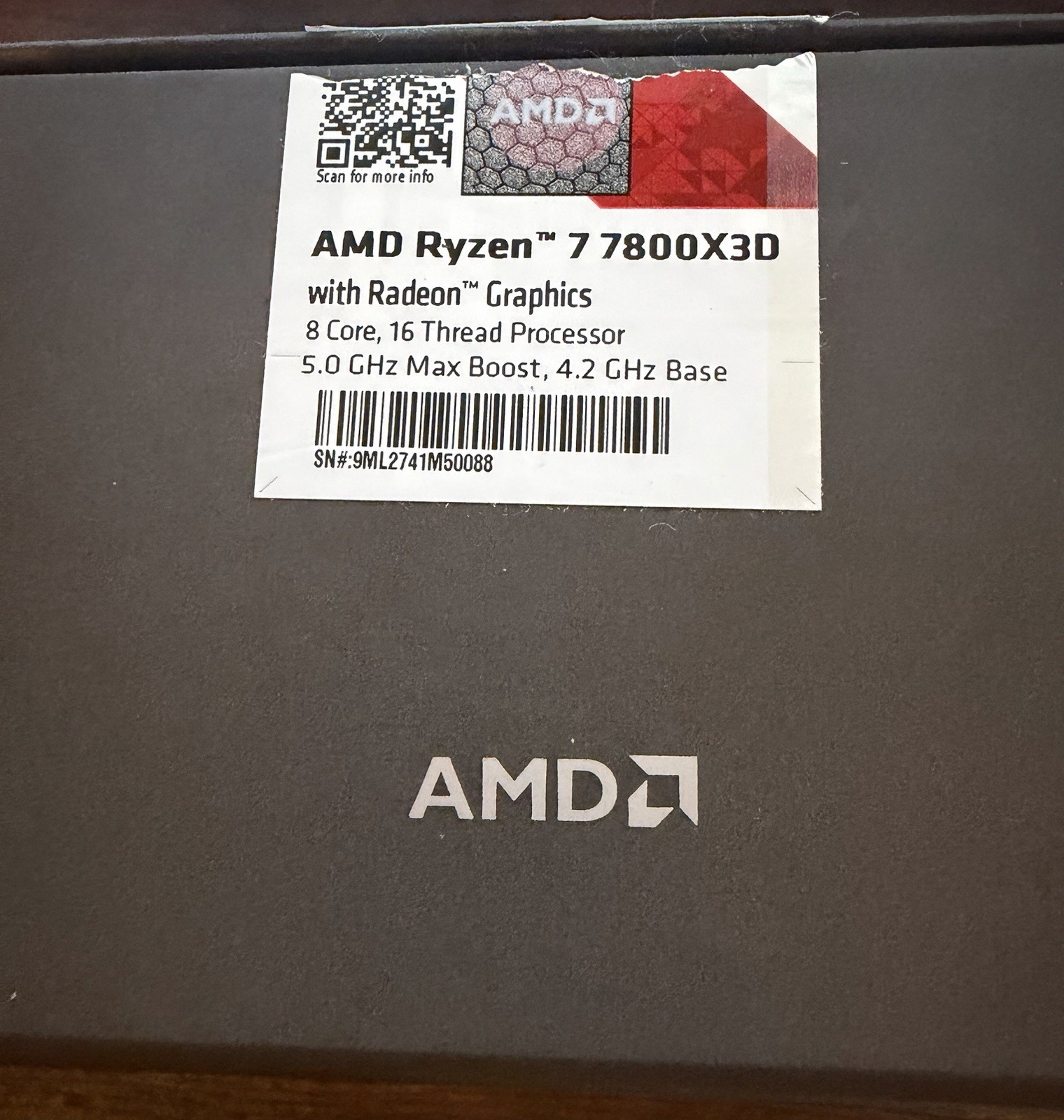 AMD Ryzen 7 7800X3D 8-Cores 4.2GHz Socket AM5 Gaming CPU Processor