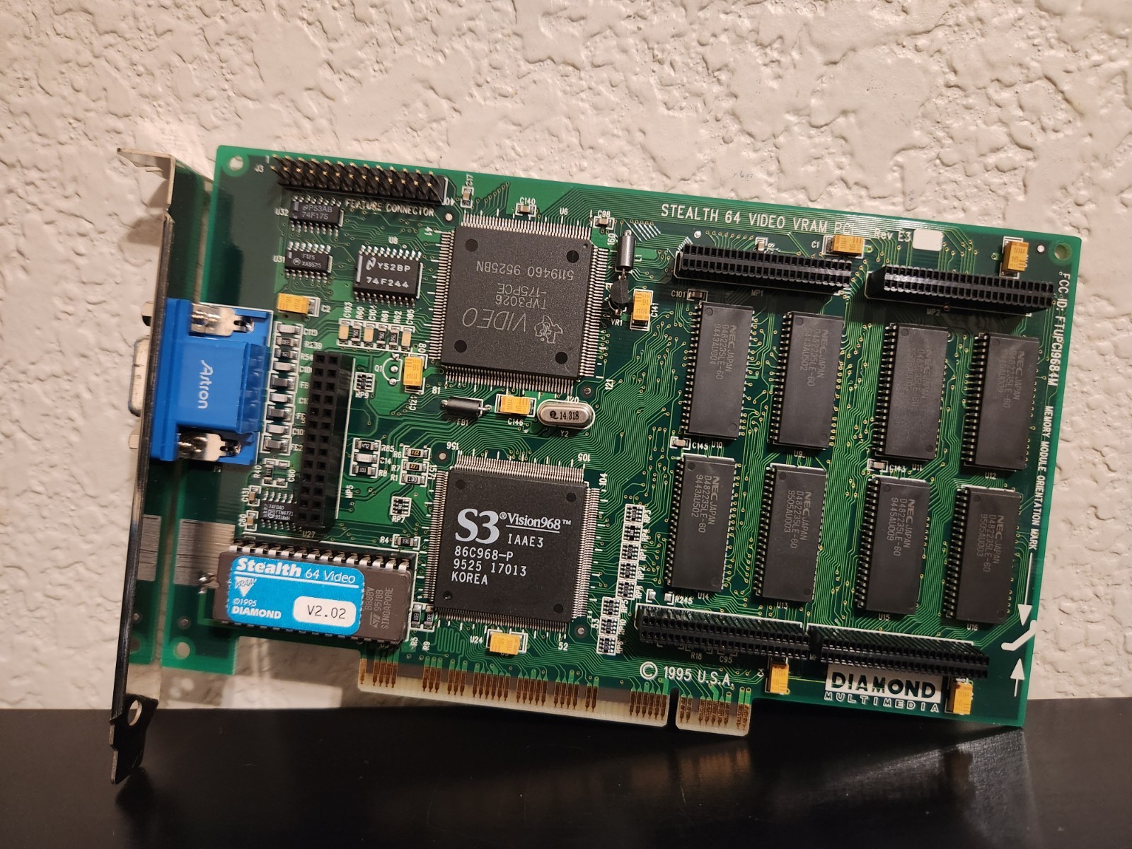 Diamond Stealth 64 Video VRAM PCI 2MB S3 Vision968 Graphics Card Rev E3 Vintage