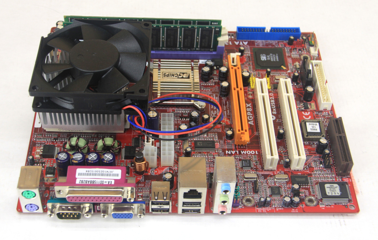 PC Chips M863G V5.1A Motherboard with Sempron 2400+ and 512MB DDR SDRAM 80mm fan