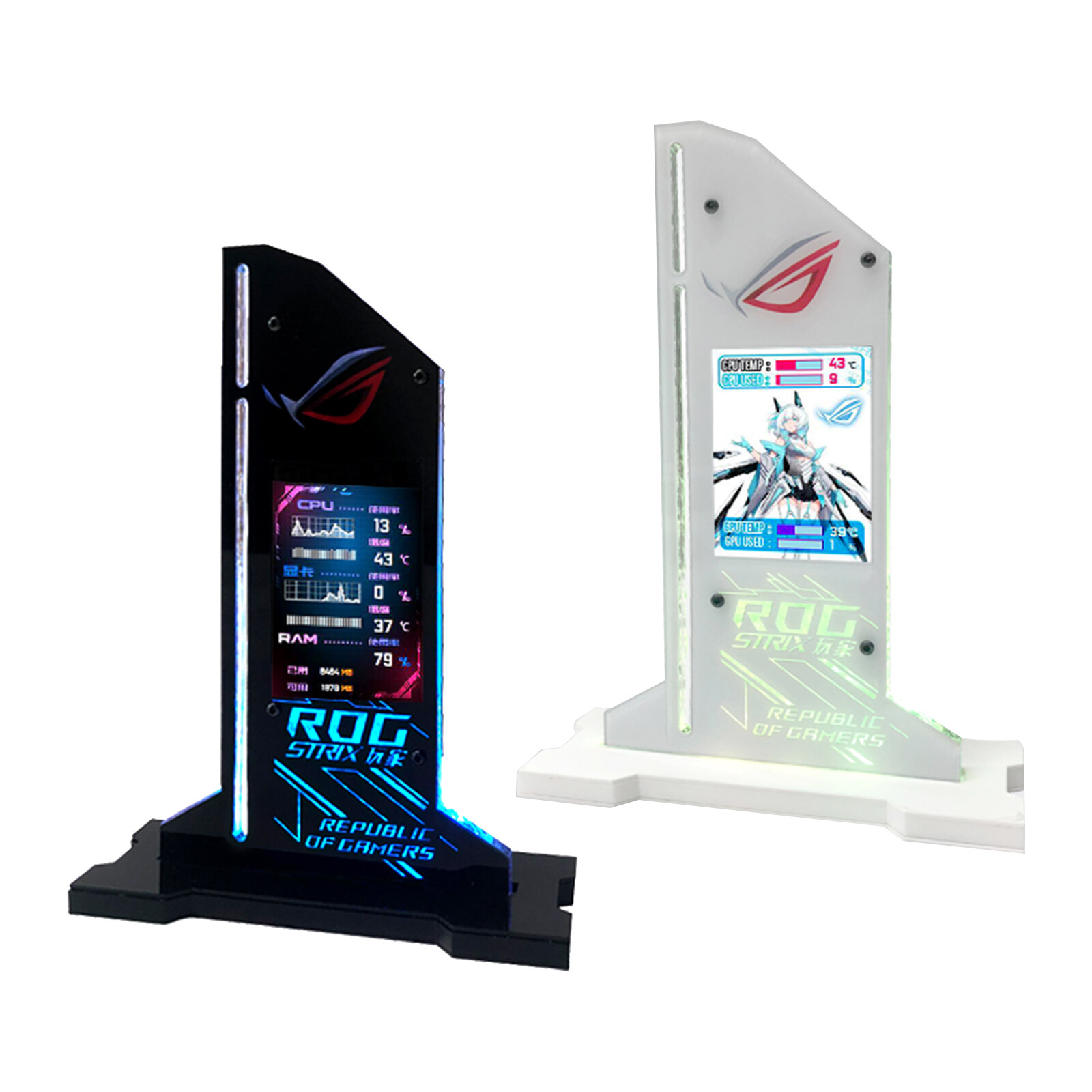 Graphic Video Card Bracket VGA Holder 2.4″ LCD RGB CPU GPU RAM Monitor