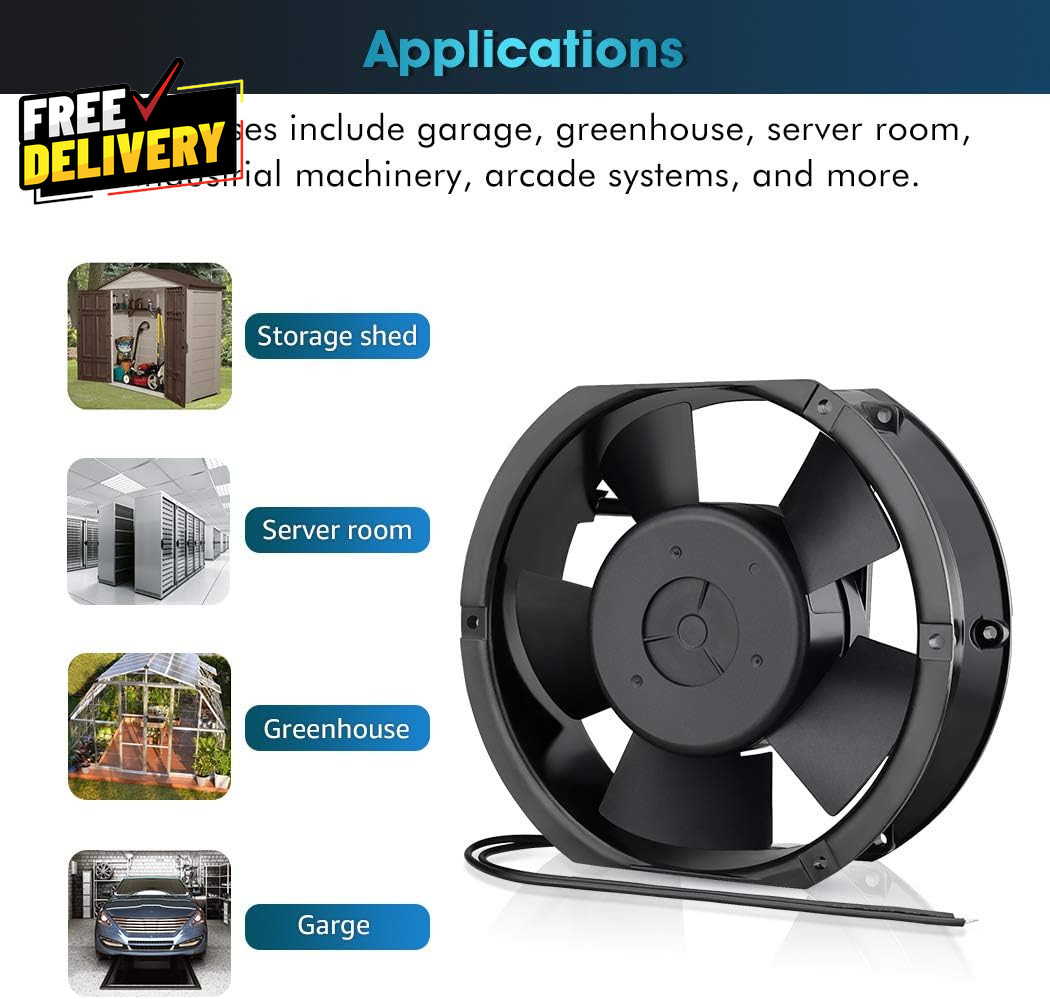 AC 110V 120V Axial Fan Big Airflow High Speed Dual Ball 172Mm X 150Mm X 51Mm….
