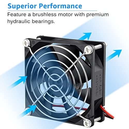 2 Pack 80mm x 80mm x 25mm 12V DC Brushless Cooling Fan 2Pin 80x80x25mm