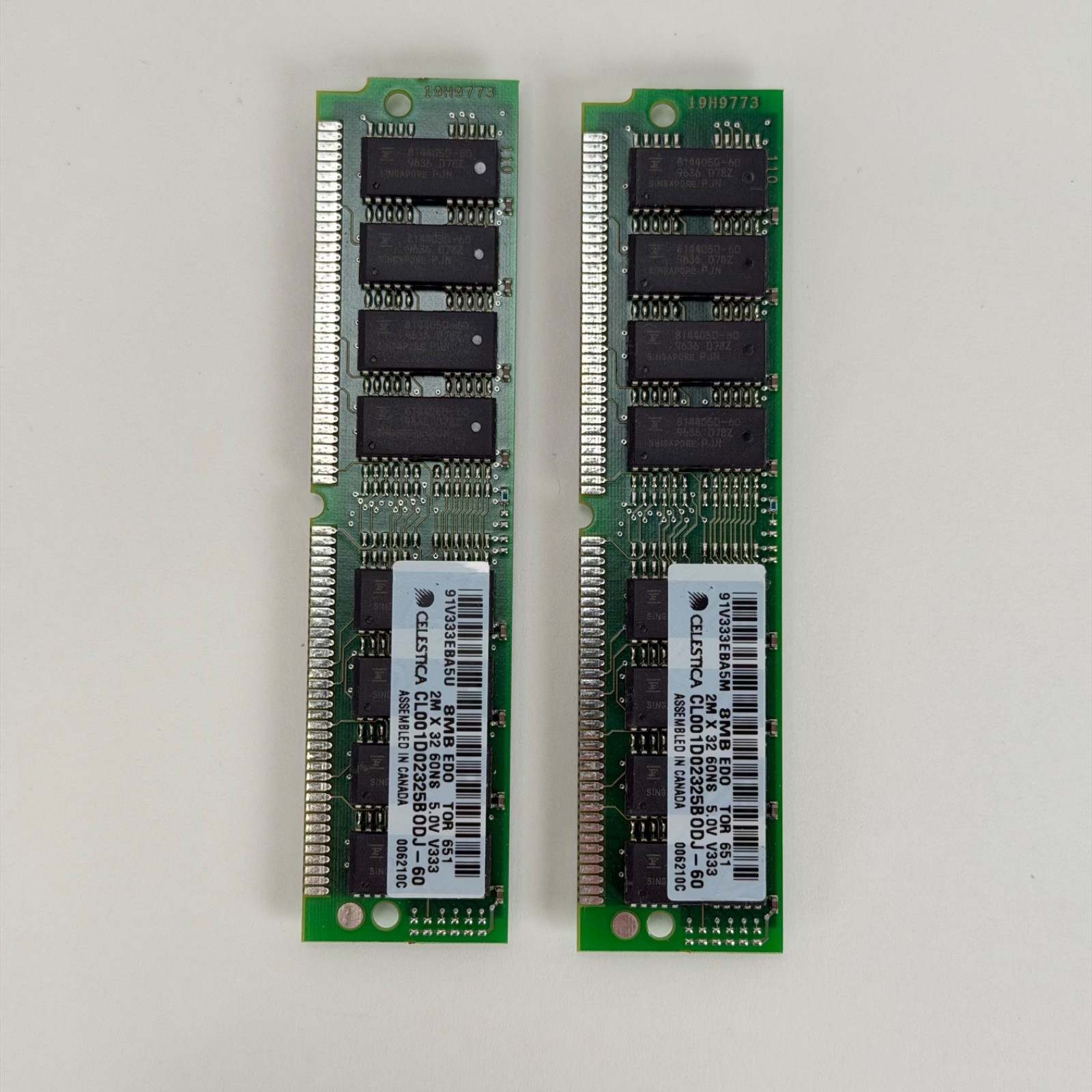 2x 8MB 72-Pin EDO SIMM RAM Memory Modules Celestica Vintage Untested Pair
