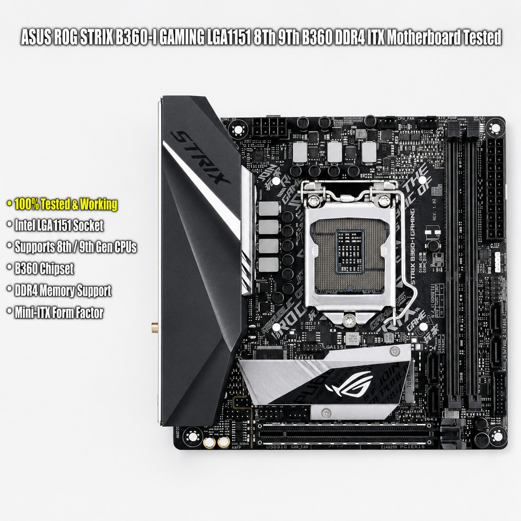 ASUS ROG STRIX B360-I GAMING LGA1151 8Th 9Th B360 DDR4 ITX Motherboard Tested