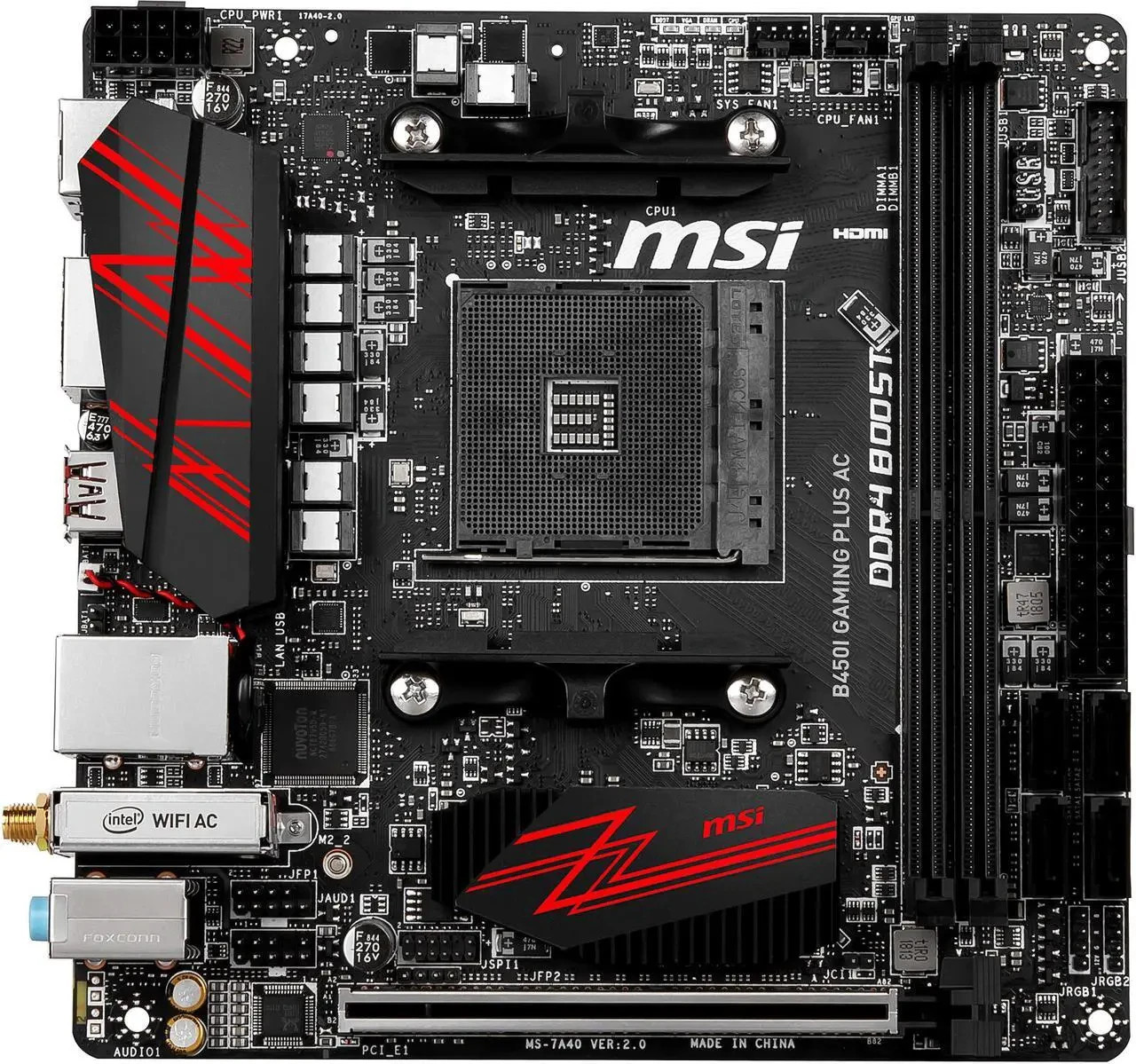 MSI B450I GAMING PLUS AC AM4 AMD B450 Mini ITX AMD Motherboard