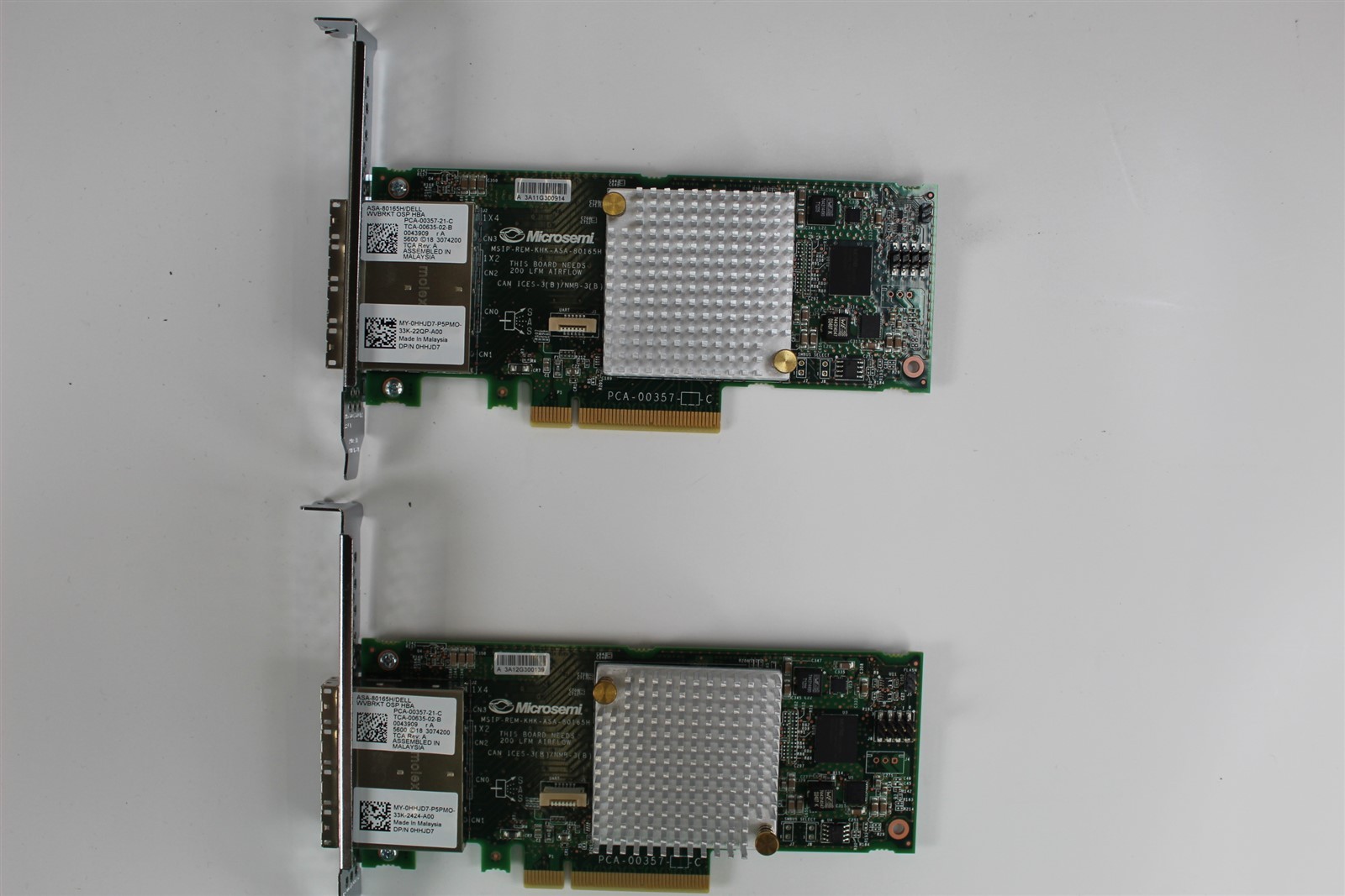 Lot of 2 Dell Microsemi ASA-80165H Quad Port SAS 12Gb/s Host Bust Adapter HHJD7