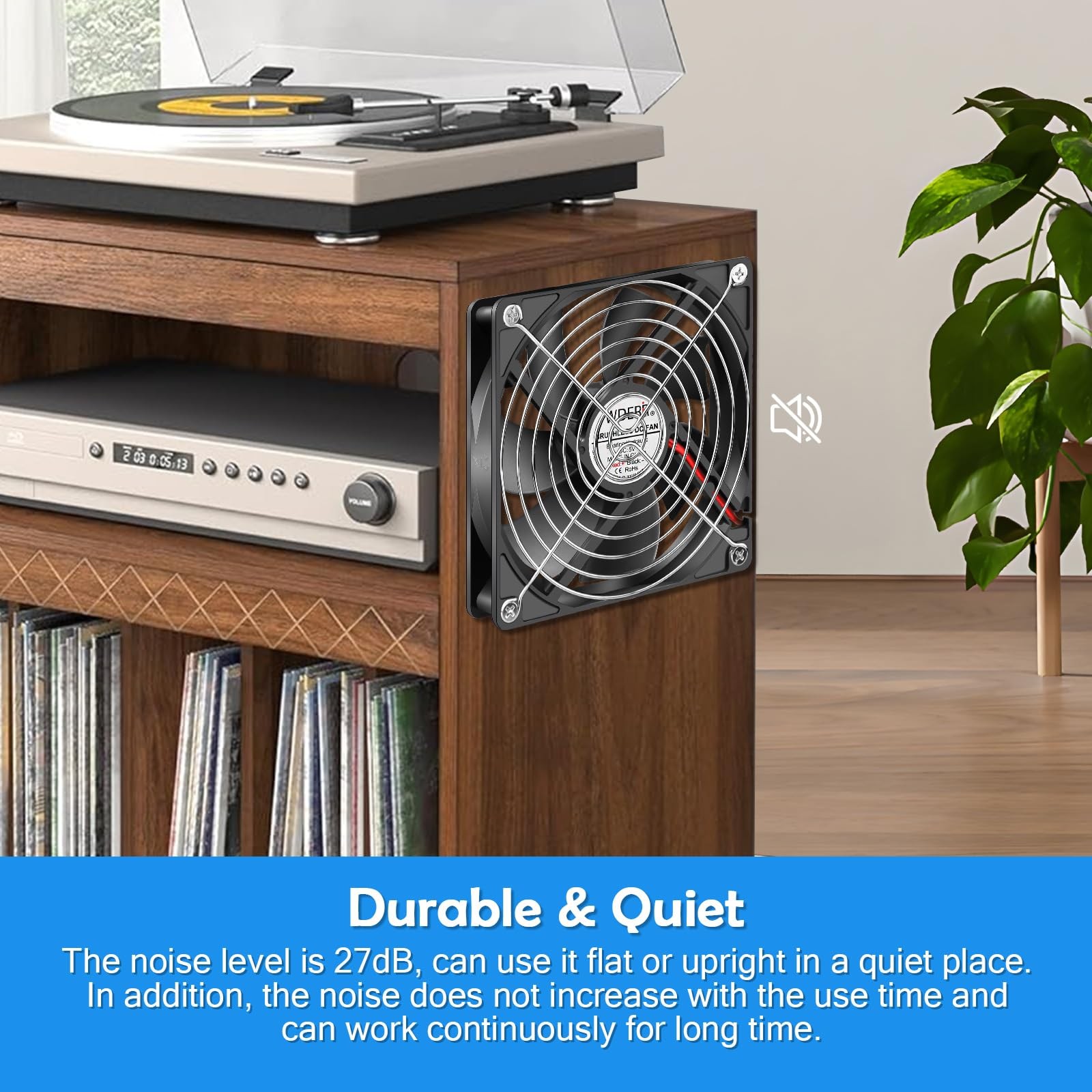 120mm Computer Case 5V USB Powered Fan, Small Silent Flat Cooler with Speed C…