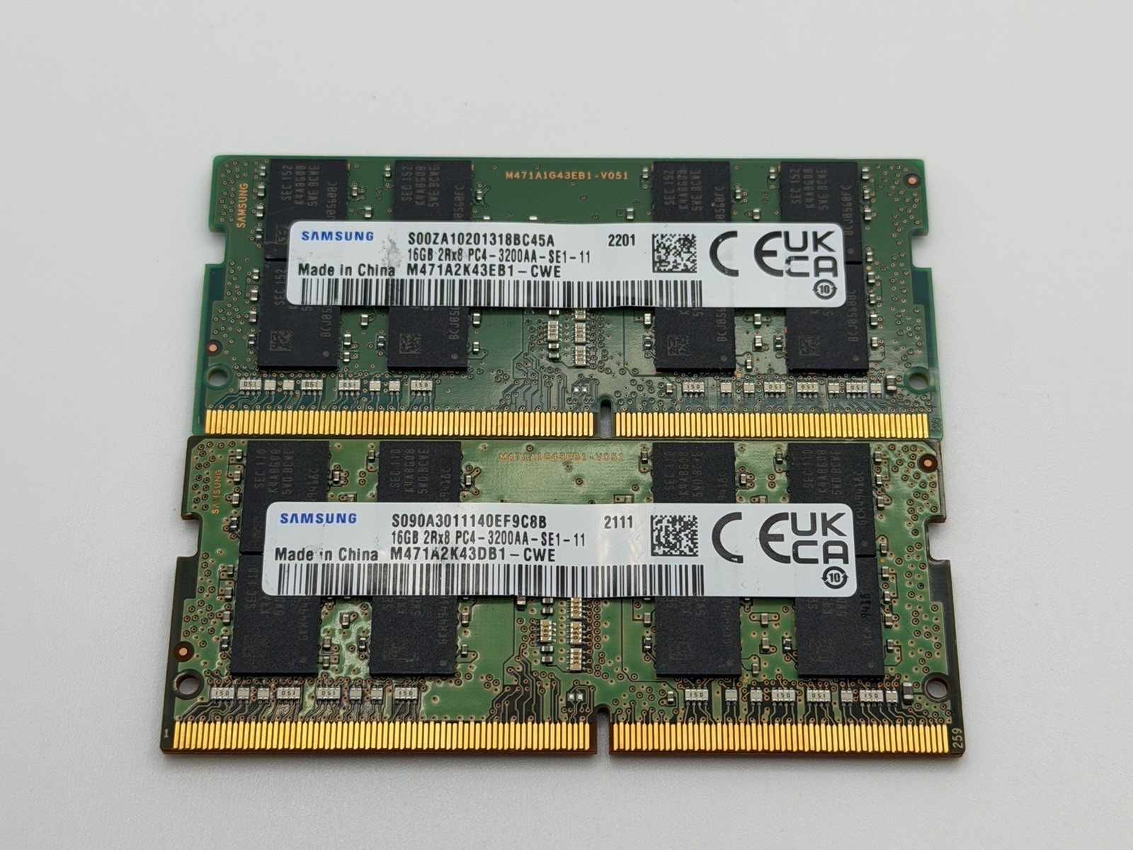 Samsung 32GB (2x16GB) 2Rx8 DDR4-3200 SODIMM 260-Pin – Tested Lot