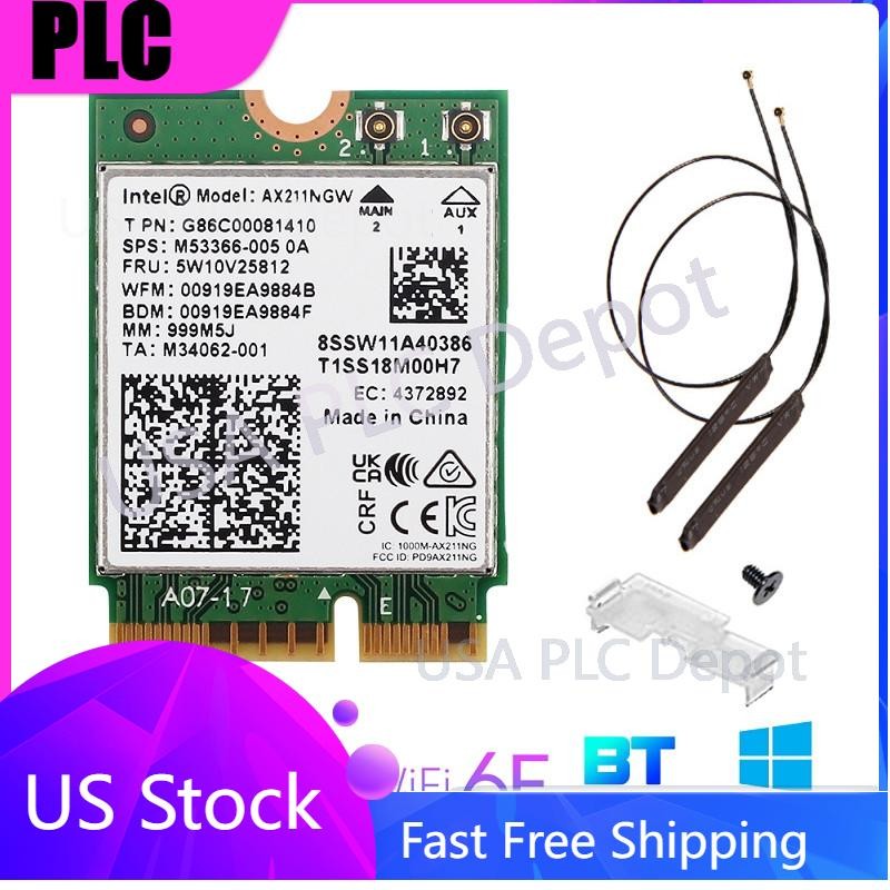 Intel Wi-Fi 6E AX211NGW M.2 2230 CNVio2 Key E 802.11ax WiFi Card WiFi Antenna PC