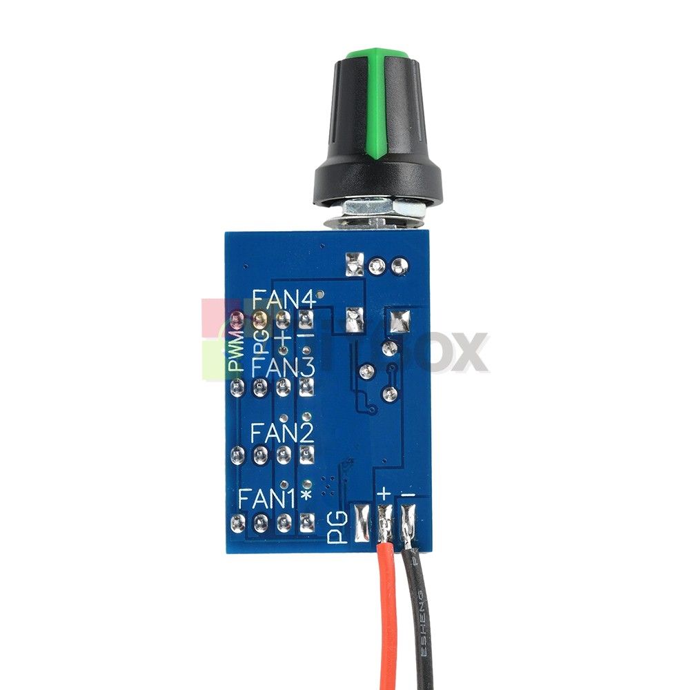 4-Channel DC 12V 3A 4-Wire PWM Fan Controller Manual Knob Adjustment with Switch