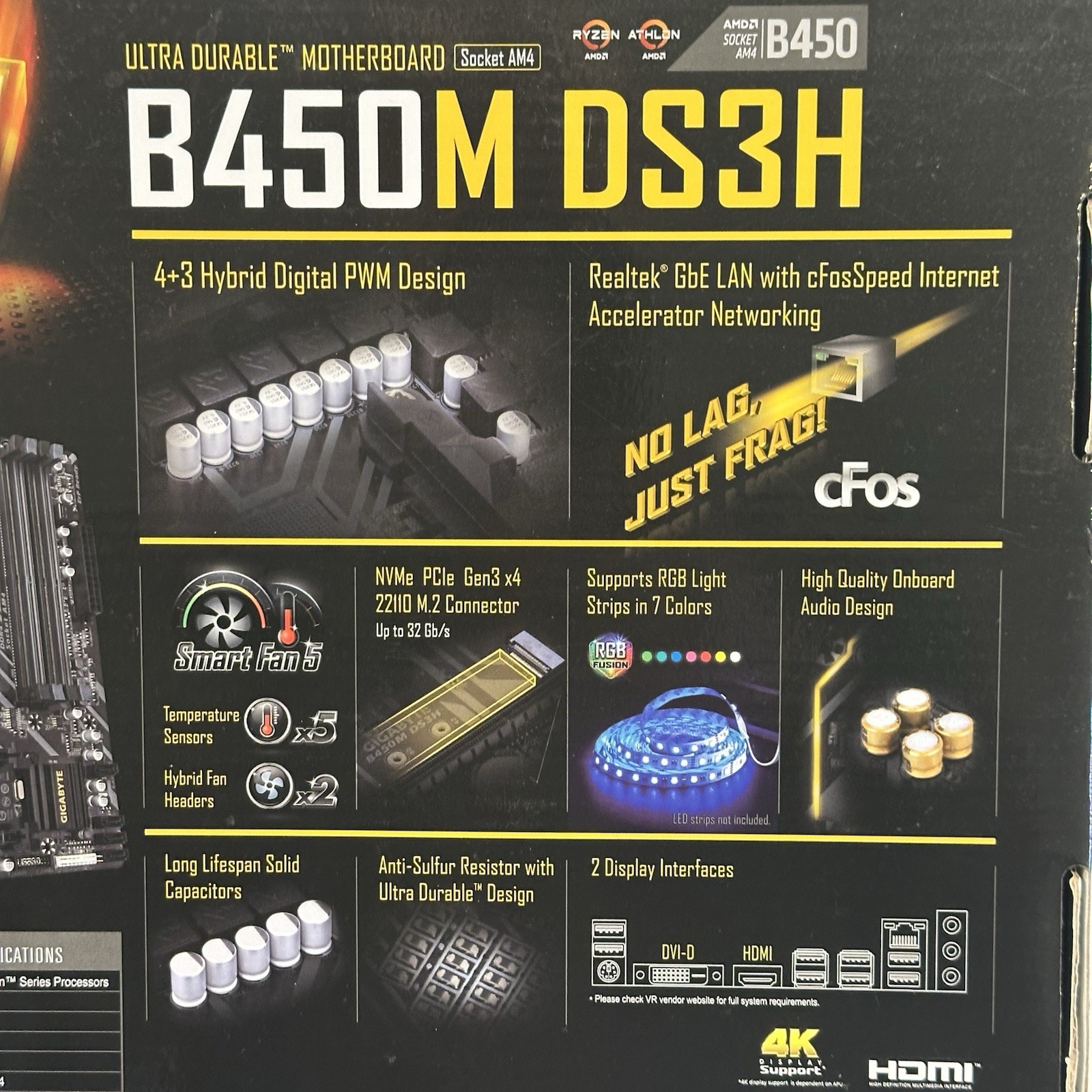 GIGABYTE B450M DS3H Motherboard AMD Micro ATX AM4 Ryzen PCI3 3.0 M.2 HDMI DDR4