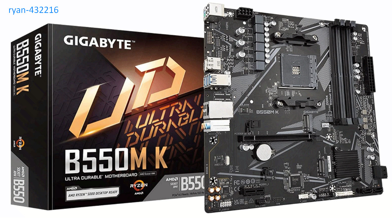 B550M K AM4 Micro-ATX Motherboard, DDR4, PCIe 4.0, Dual M.2, Ryzen 5000