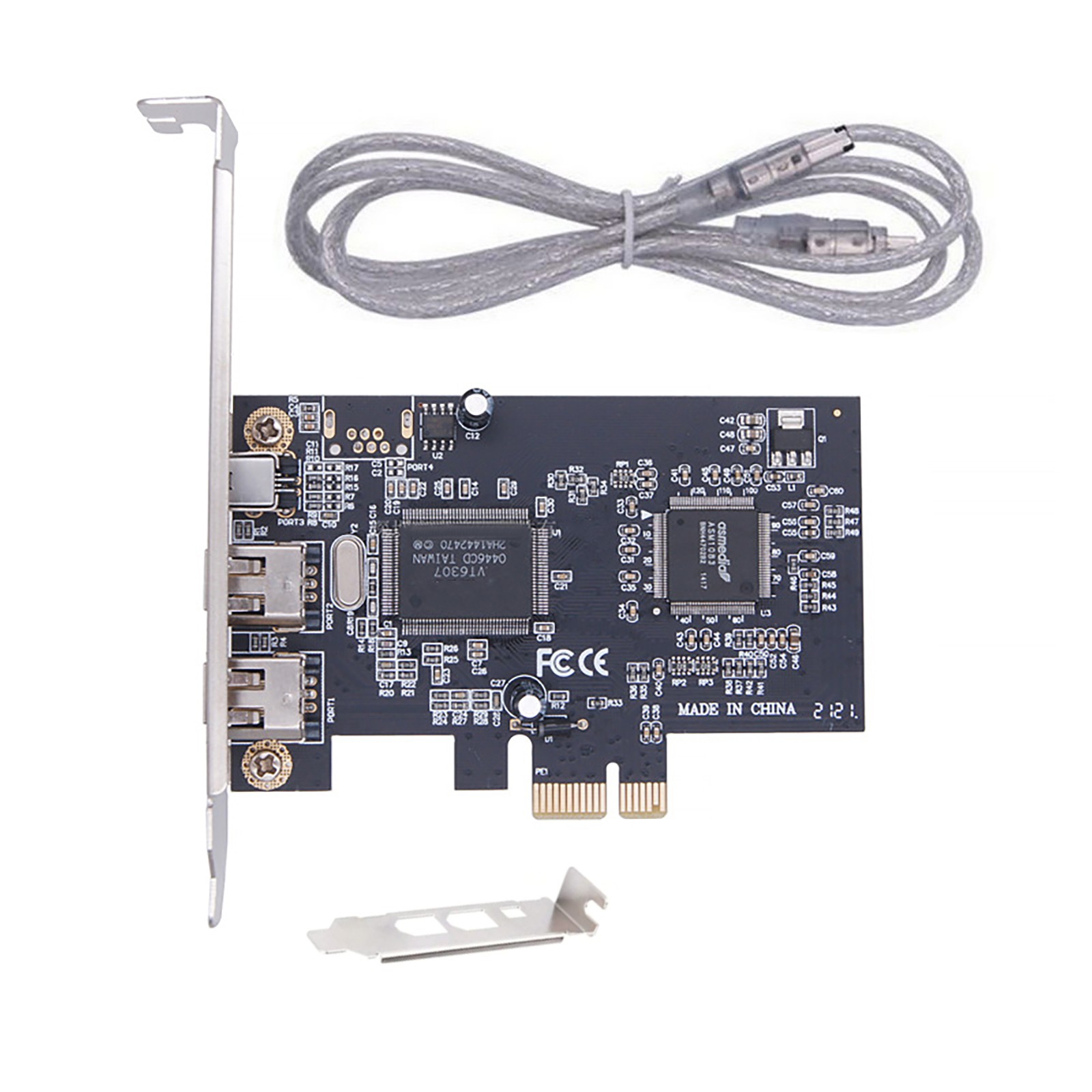 New 3 Ports 1394A Expansion Card PCI Express 1X to External IEEE 1394 Adapter