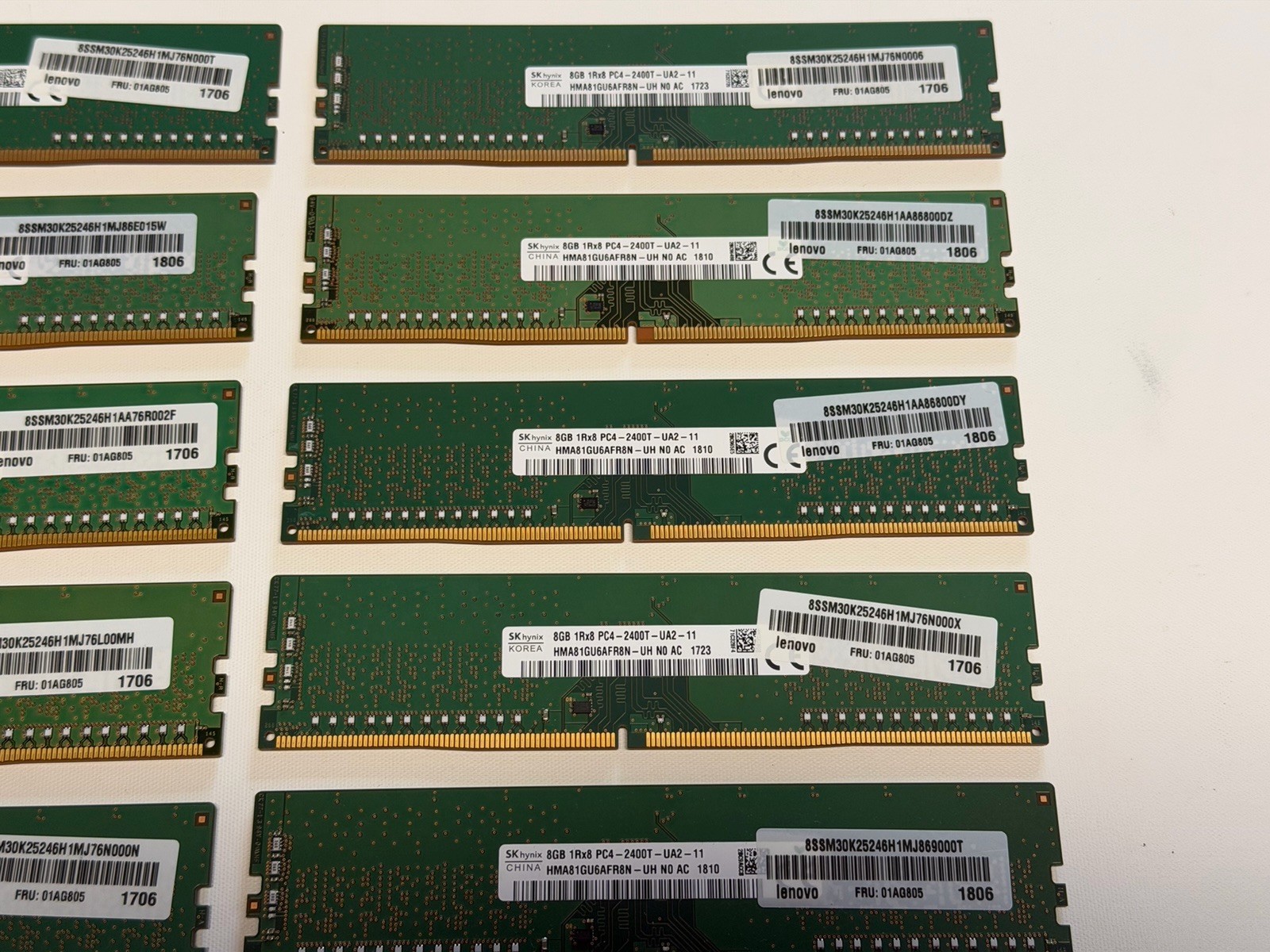 Lot of 20 SK Hynix Desktop RAM 8GB (1x8GB) PC4-2400T RAM DDR4 (Used)