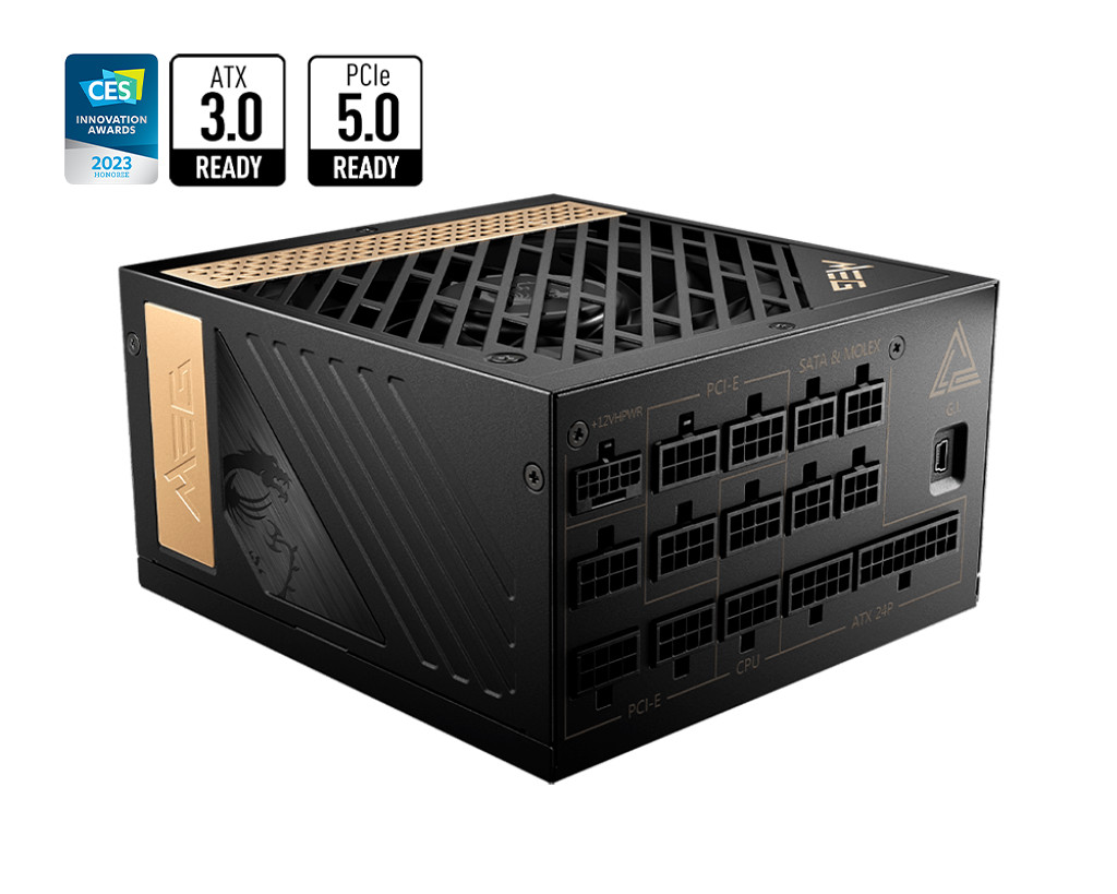 MSI MEG Ai1300P PCIE5 80+ PLATINUM 1300w 120FAN Modular 10 Years 4719072970260