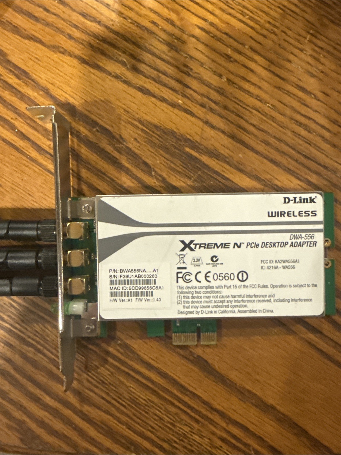 D-Link DWA-556 PCI Express x1 Xtreme N Wireless N Desktop Adapter