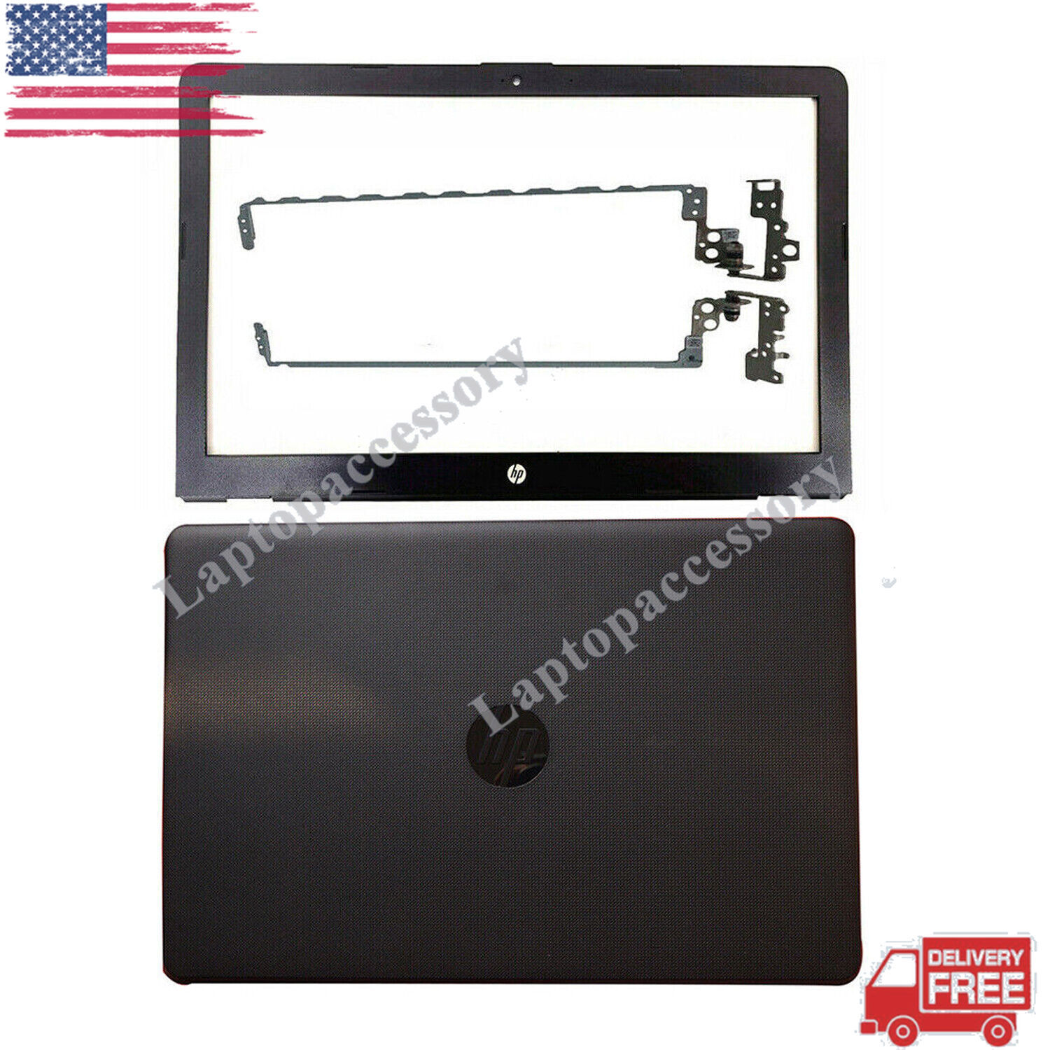 For HP 15-BS053OD 15-BS033CL 15-BW Top LCD Back Cover Bezel Hinges Black Lid US