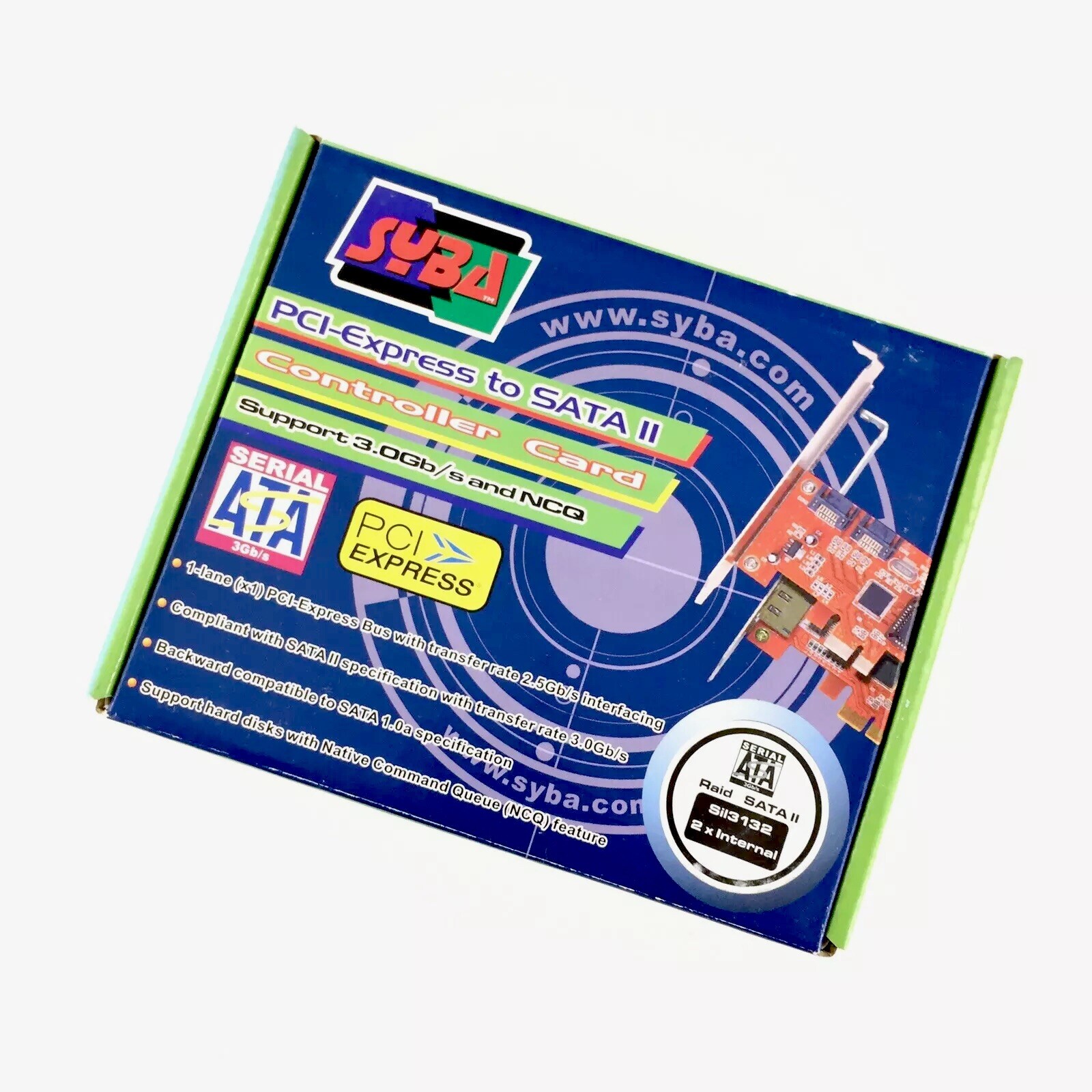 Syba Controller Card SIL3132 SATA 2 RAID Express 3gbs PCI-E x1 PCIE IOC-7700