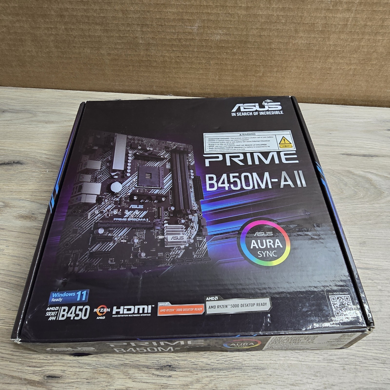 ASUS Prime B450M A II Motherboard AM4 for Ryzen 5000 3000 2000 Series CPUs