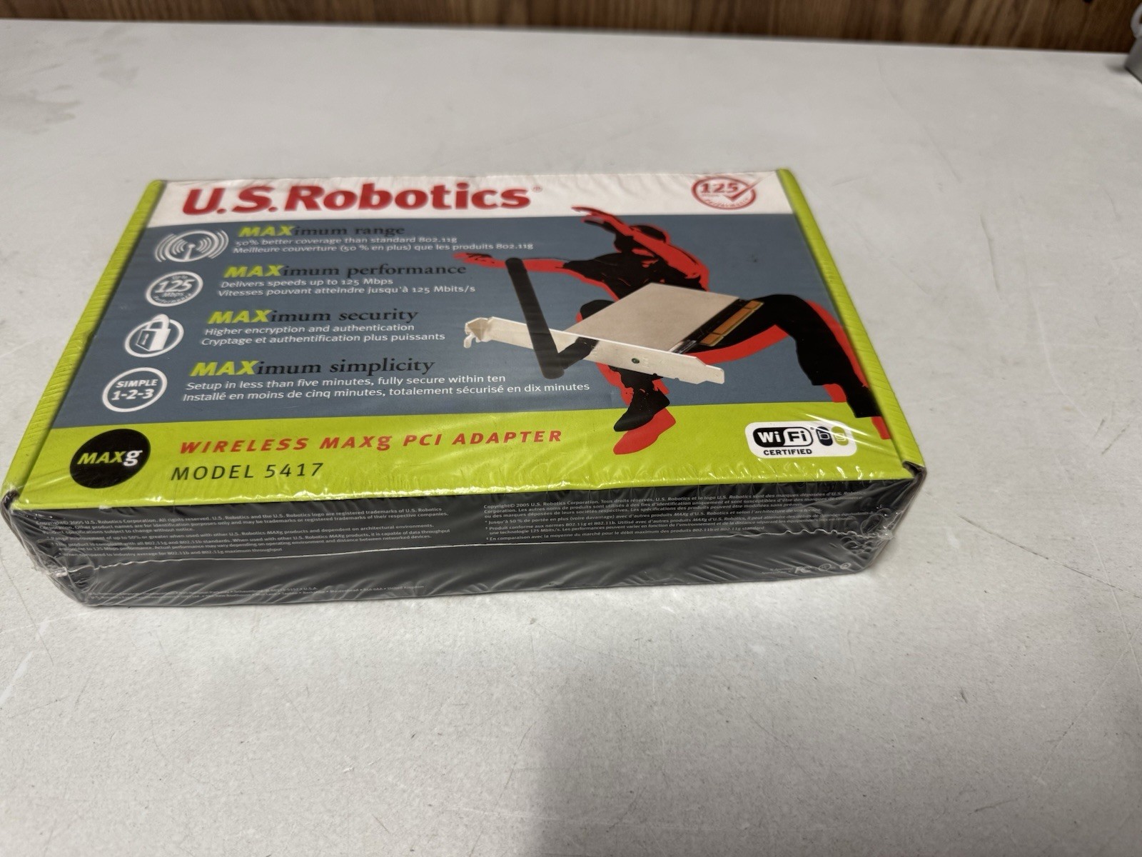 U.S. Robotics Wireless MAXg PCI Adapter Model 5417 125 Mbps New Sealed
