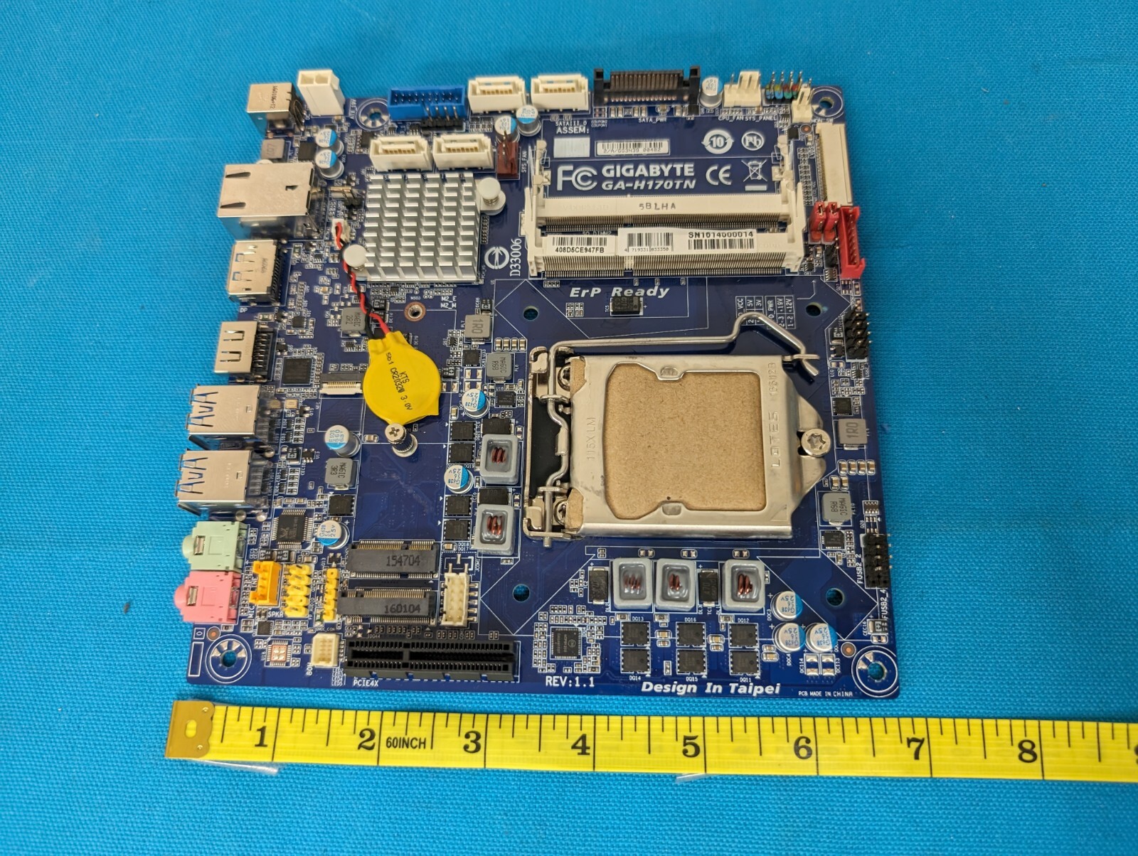 *NO IO Shield, Low Profile* Gigabyte ITX Motherboard GA-H170TN 6th Gen LGA1151