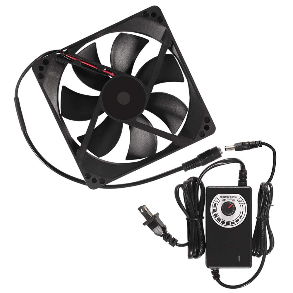 120mm x 25mm 110V 220V AC Powered Cooling Fan with Speed Controller 3V to 12V, 1