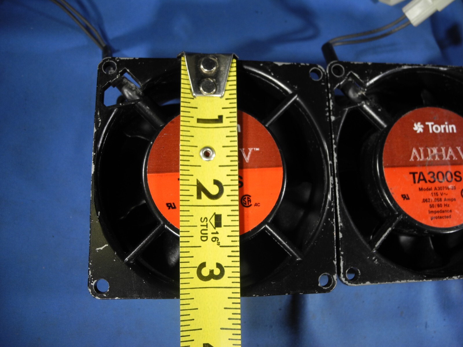 (3) – Torin Alpha V TA300S model A30716-10 fan 115v .062/.058 Amps 50/60 Hertz