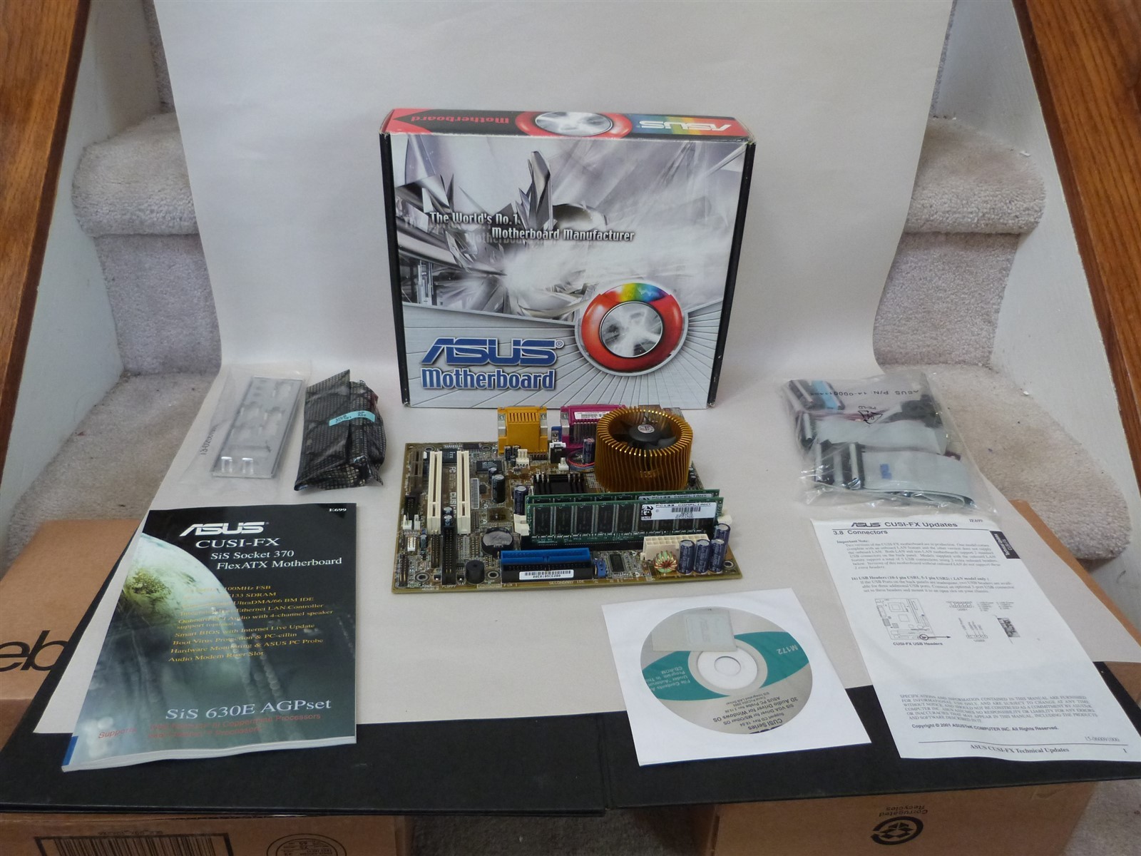 NOS ASUS CUSI-FX SiS Socket 370 Flex ATX Motherboard SIS 630E AGPset E699