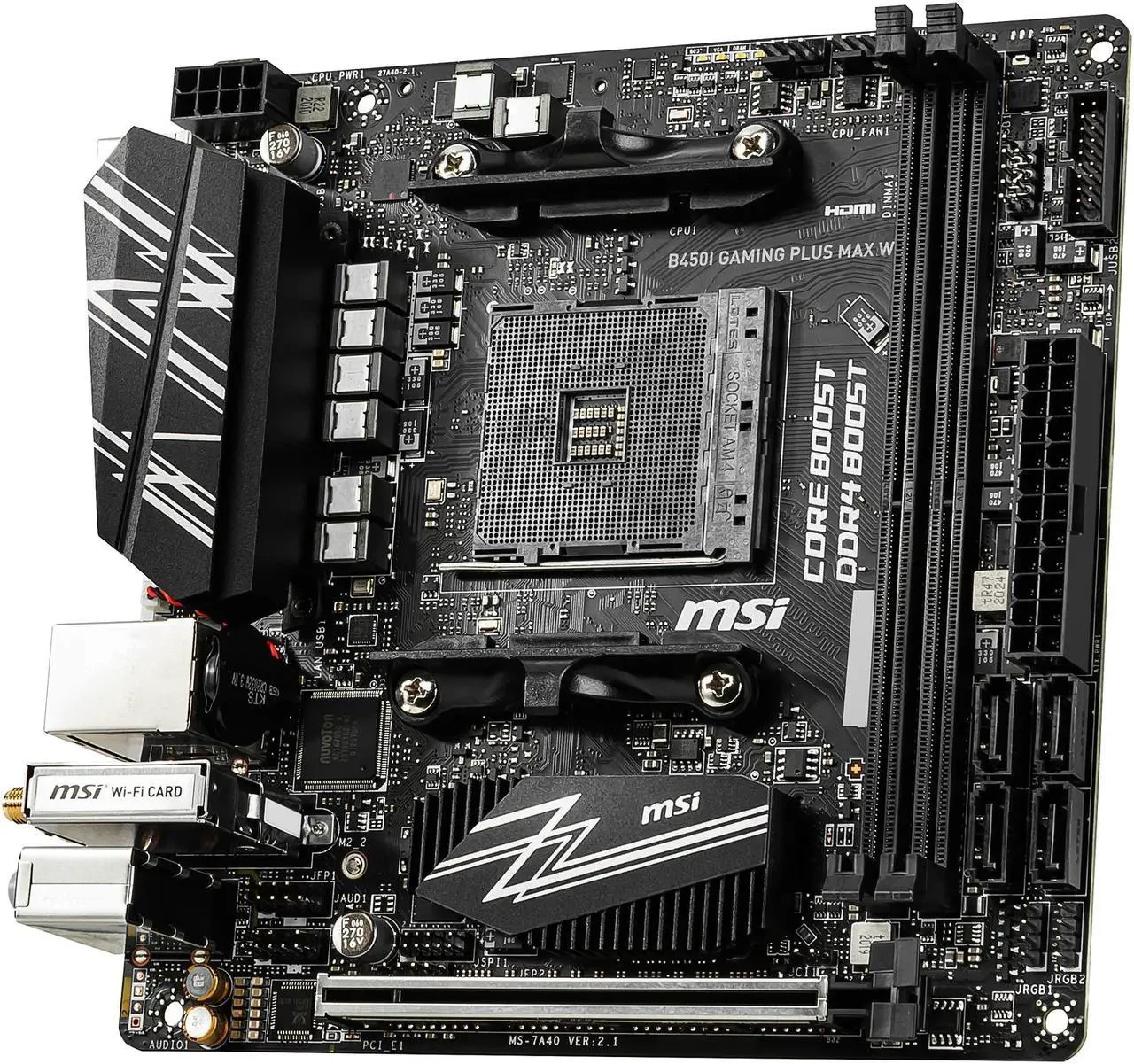 MSI B450I GAMING PLUS MAX WIFI AM4 AMD B450 Mini ITX AMD Motherboard
