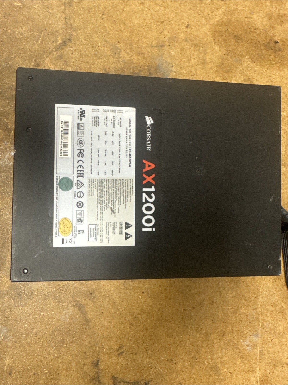 Corsair AX1200i PSU – 1200W Platinum Power Supply 75-000784 MISSING CABLES!!!!!!