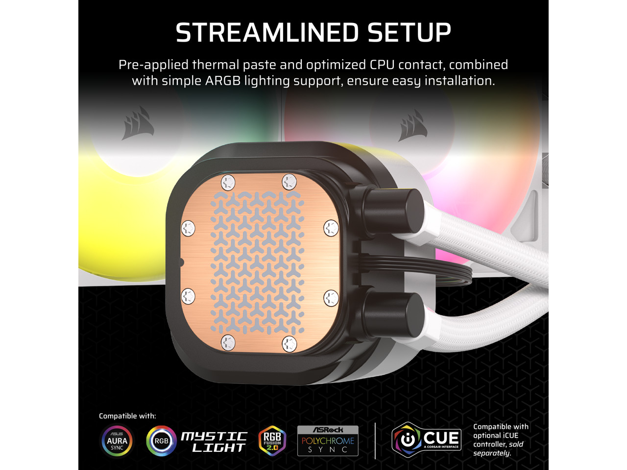 CORSAIR NAUTILUS 360 RS ARGB Liquid CPU Cooler – White – RS120 ARGB Fans – Fits