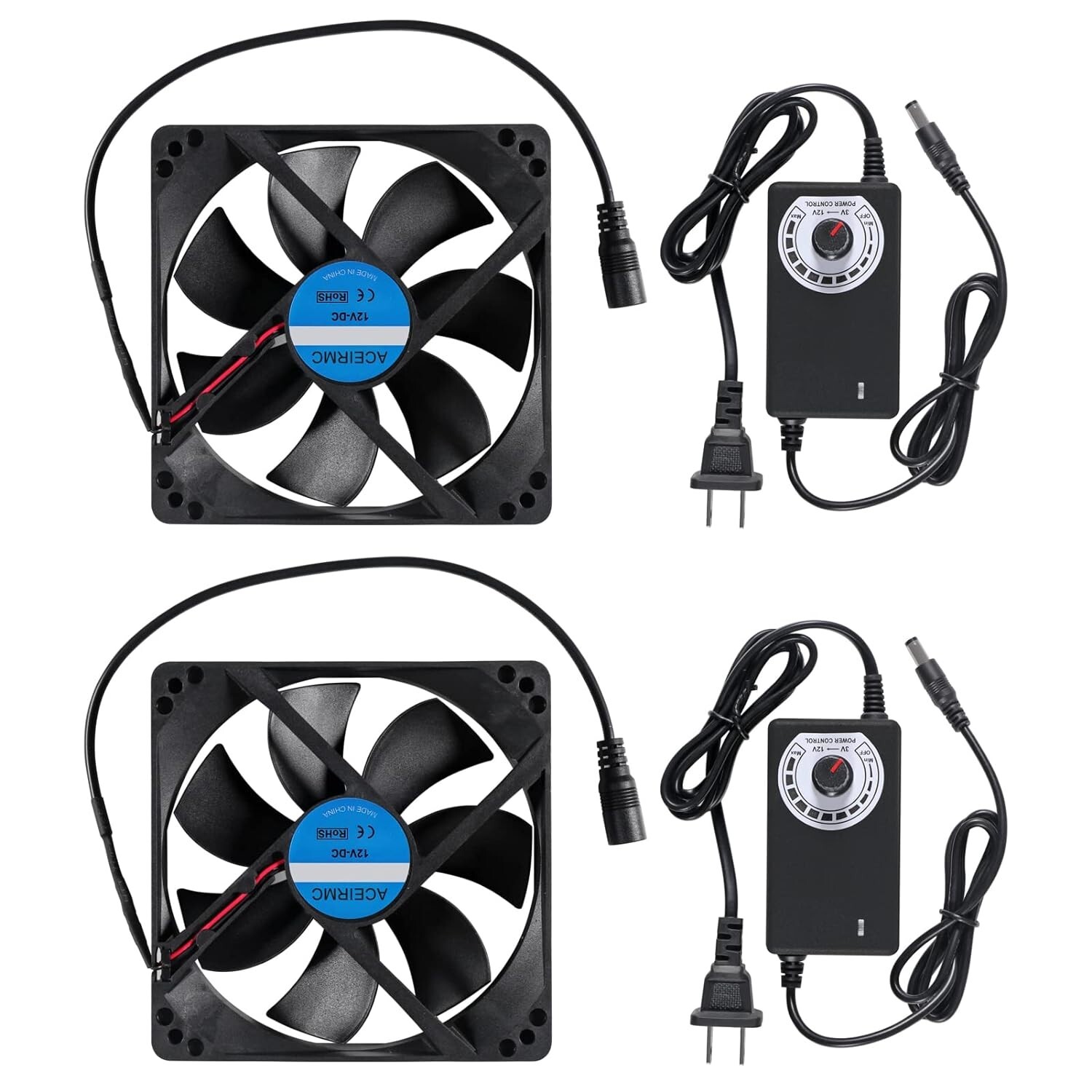 Ac 25mm 220v Powered Controller 110v Cooling Speed Fan 120mm 3v 12v 2fan Pcs120m