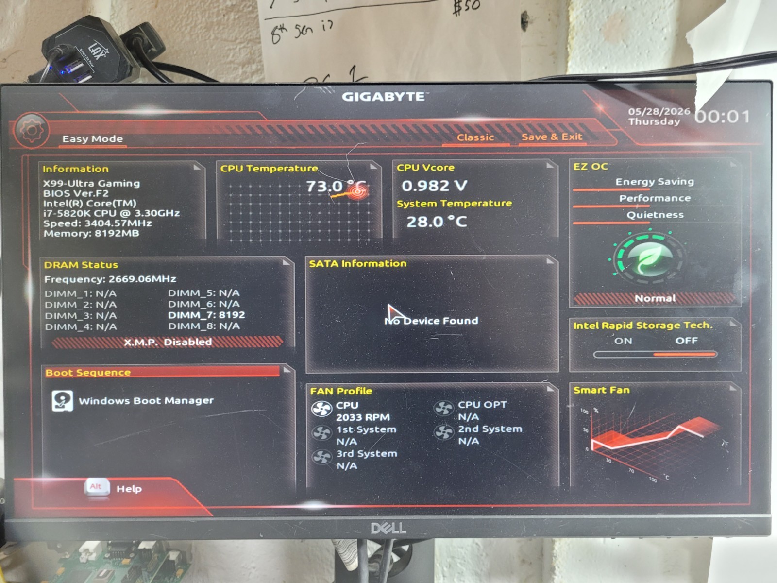 GIGABYTE GA-X99-Ultra Gaming Core i7-5820K, 8GB RAM, IO Shield #1443