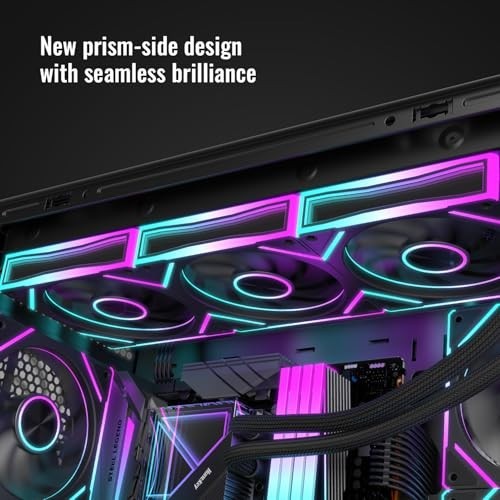 RUIX V8 Prism 120mm ARGB PWM Computer Case Fan 3-Pack, Mirror Design, High-Pe…