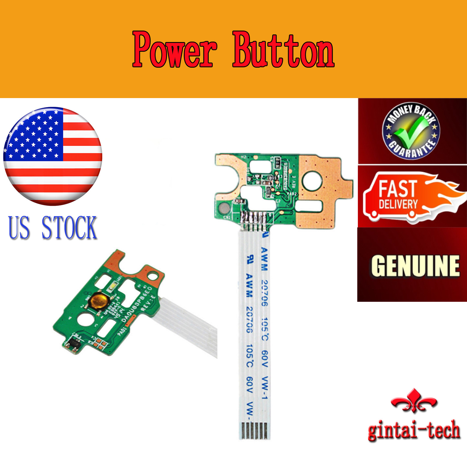 Power Button Board w/ Cable For HP Pavilion 15-f271wm 15-f272wm 15-f278nr