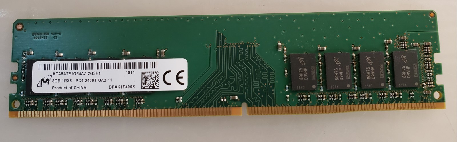 Micron 8GB 1RX8 PC4-2400T-UA2-11 MTA8ATF1G64HZ-2G3H1 Memory RAM